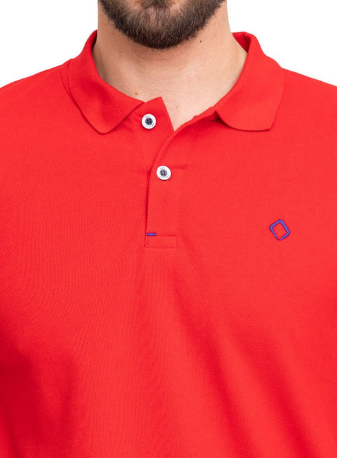 Racing Red Basic Polo - Khotwh